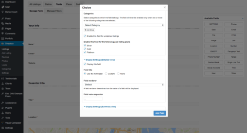 Checkbox Category And View Based Conditions