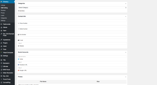 Add Listings In WordPress Dashboard Screenshot 2