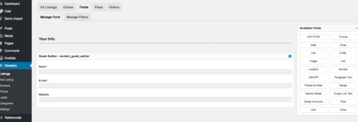 Basic Information Fields