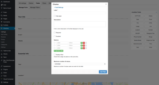 Checkbox Field Basic Settings