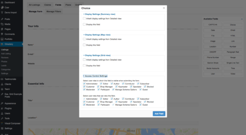 Checkbox User Role Based Conditions