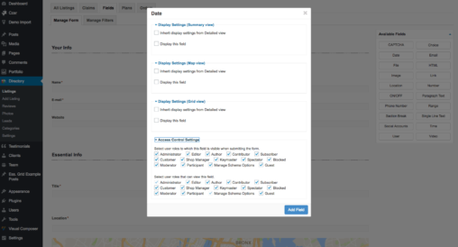 Date Field User Role Based Conditions