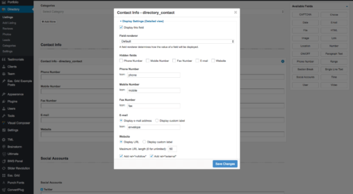 Display Settings For Detail View