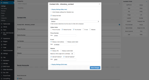 Display Settings For Map View