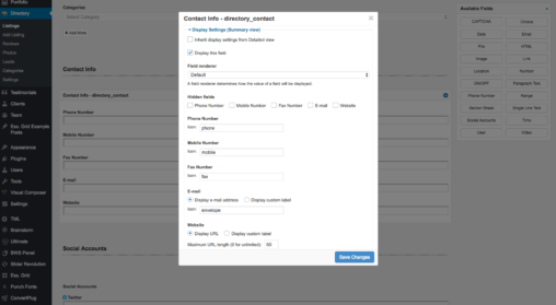 Display Settings For Summary View