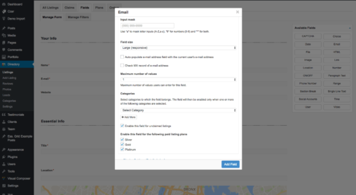 Email Field Category Based Conditions