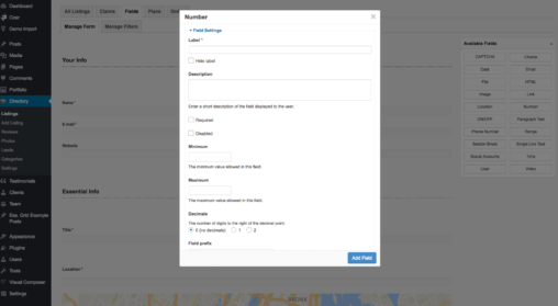 Number Slider Field Basic Settings