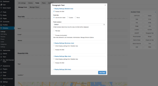 WP Editor Field Display Based Settings